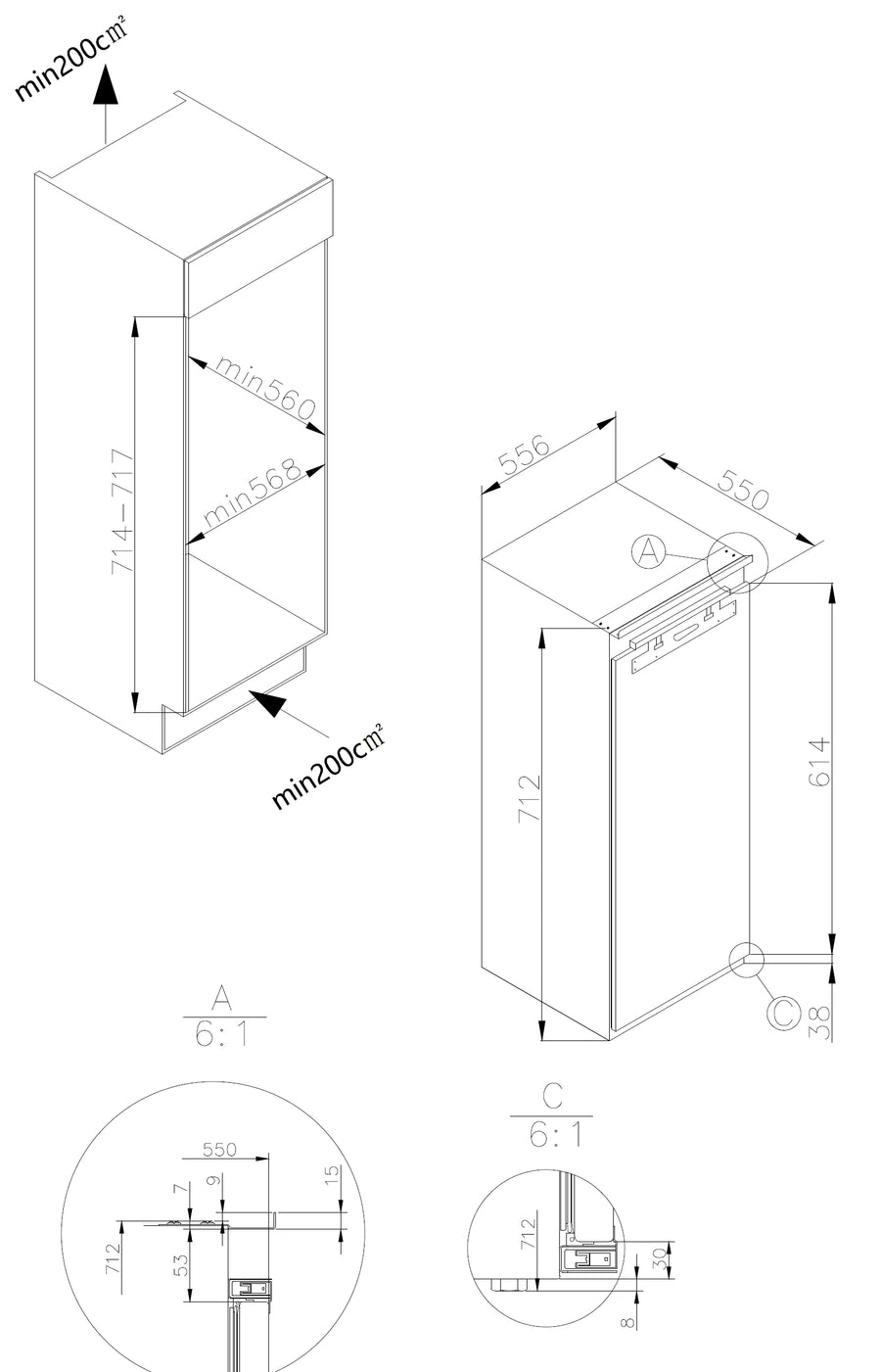 Einbauzeichnung Amica EGSX 321 210