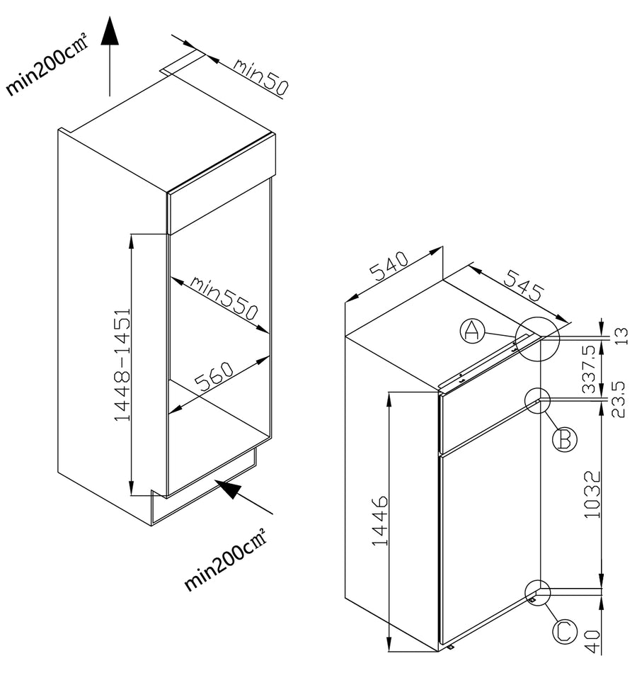 Einbauzeichnung Amica EDTS 374 901