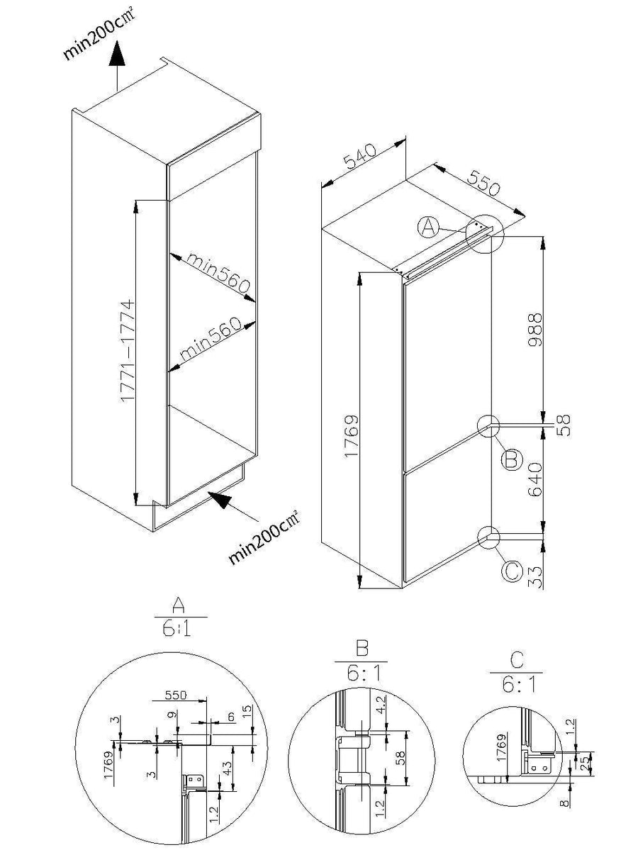 Einbauzeichnung Amica EKGCS 387 921