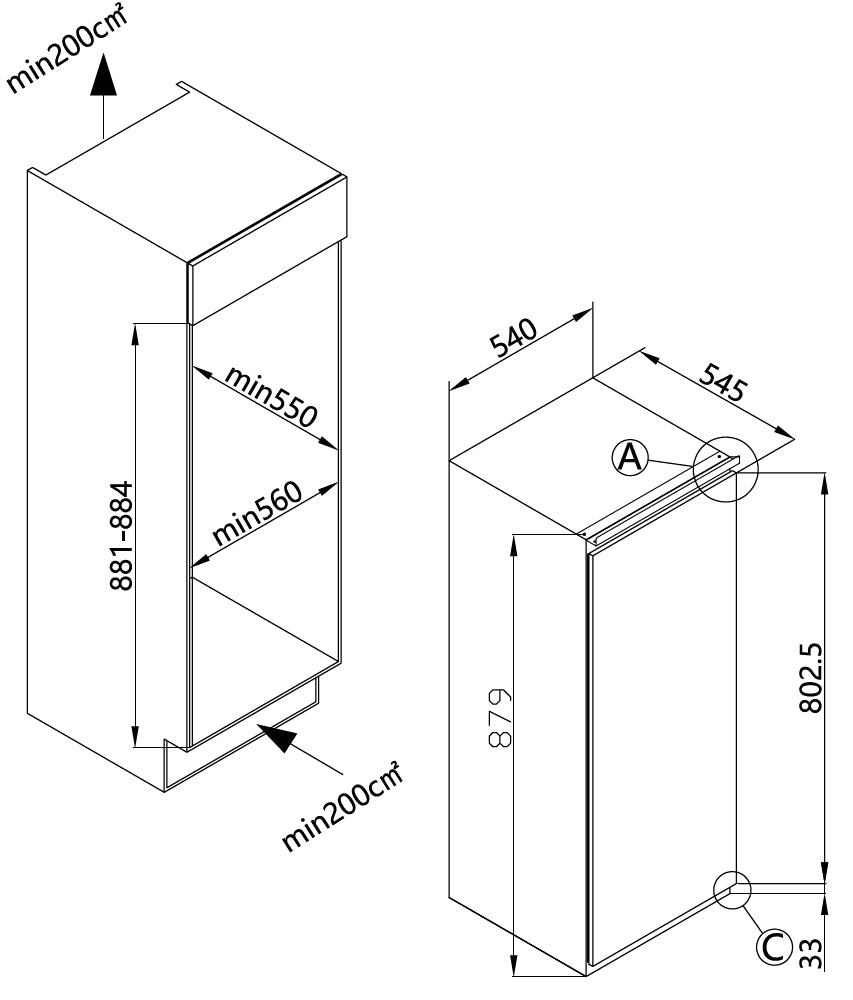 Einbauzeichnung Amica EGSS 321 900