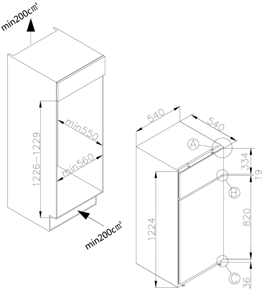 Einbauzeichnung Amica EDTS 372 911
