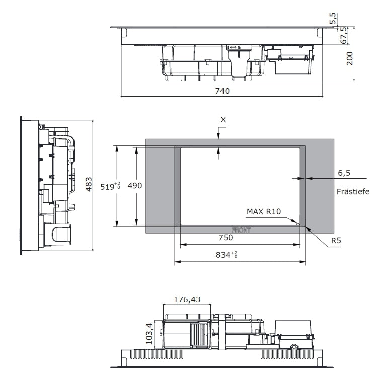 Einbauzeichnung Amica DHKI 752 800 C