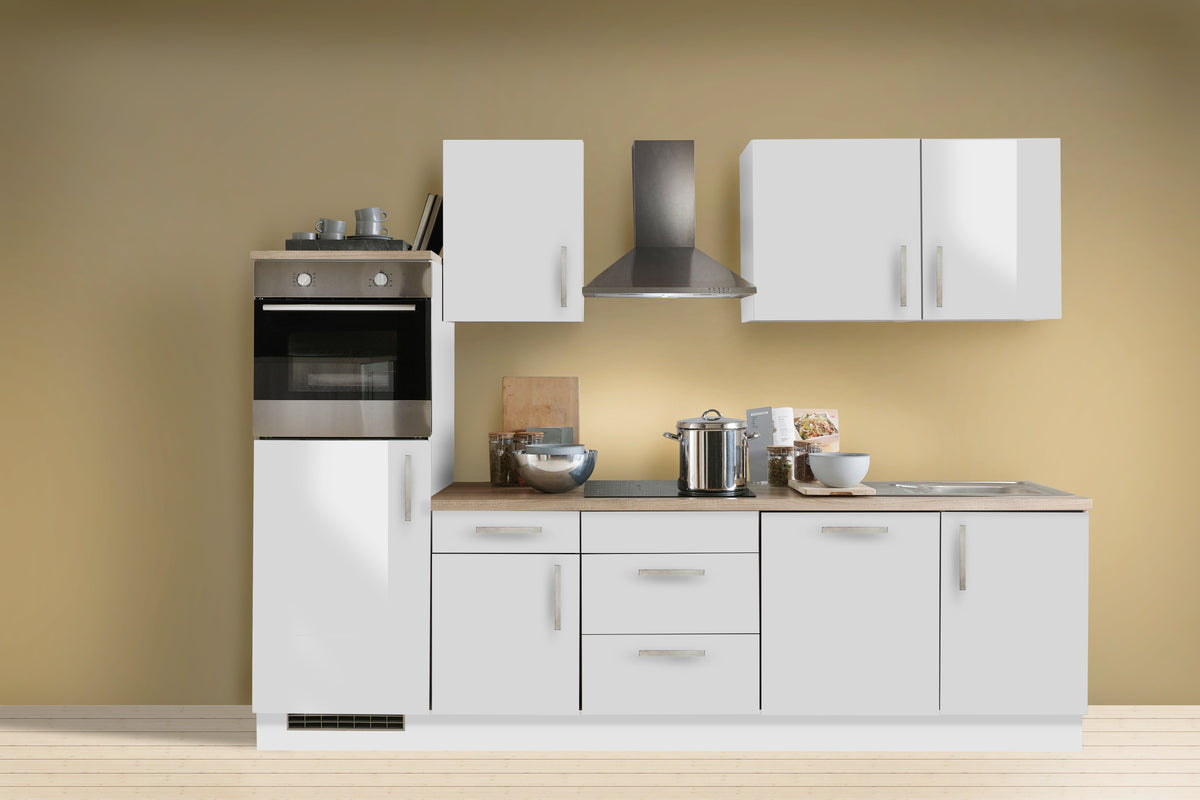 White Premium Lack Weiß 280 cm Modell 076 – Originalaufteilung mit autarkem Backofen