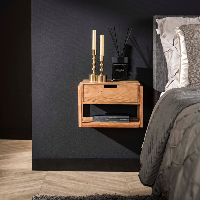Nachttisch – Massiv Akazie – 39 × 25 × 27 cm