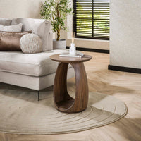 Beistelltisch – Massiv Akazie glaze brown – 45 × 45 × 56 cm