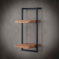 Wandregal – Massiv Akazie – 30 × 25 × 65 cm