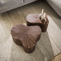 Couchtisch – Massiv teak espresso – 77 × 66 × 38 cm