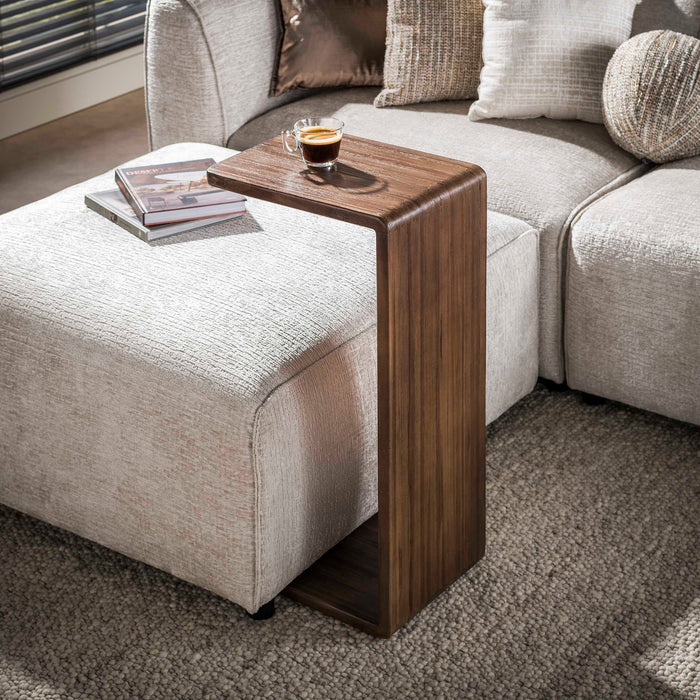 Beistelltisch – Massiv teak espresso – 40 × 30 × 76 cm