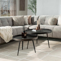 Couchtisch Rund – Grau – 76 × 76 × 40 cm