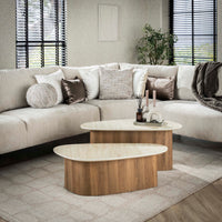 Couchtisch Keramik travertin – 90 × 43 × 40 cm