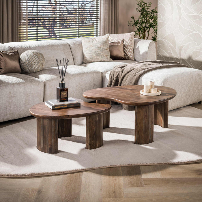 Couchtisch – Massiv Akazie Braun – 99 × 76 × 42 cm