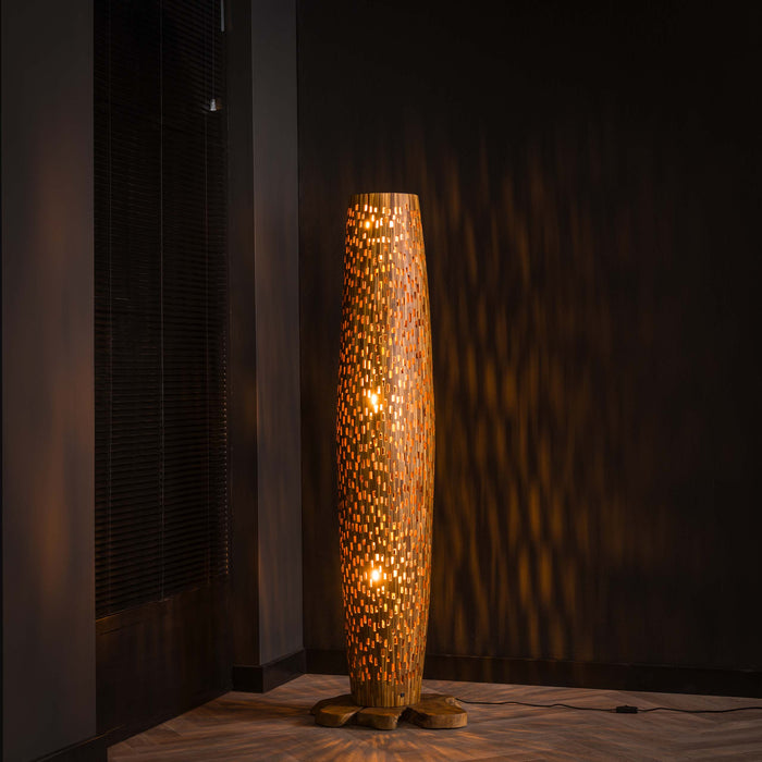 Stehleuchte – Massiv teak – 40 × 40 × 145 cm