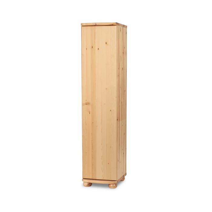 Claudia Kleiderschrank Bio Kiefer 62cm Tiefe | 1-Türig mit Kleiderstange aus 100% massivem Holz