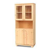 Claudia Buffetschrank Vitrine aus Kiefer massiv | 4-türig | 100% Bio Massivholz