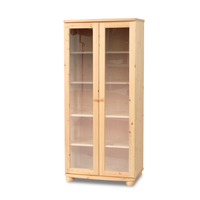 Claudia Vitrine Bio Kiefer Massivholz | 2-Türig mit 4 Regalen aus 100% natürlichem Holz