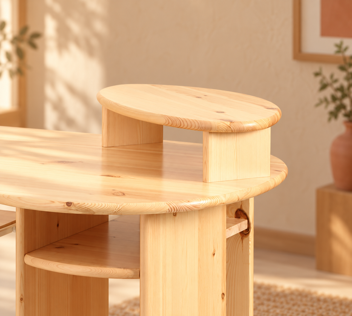 Monitorständer aus Kiefernholz - Ergonomisch, natürlich & voll im Trend