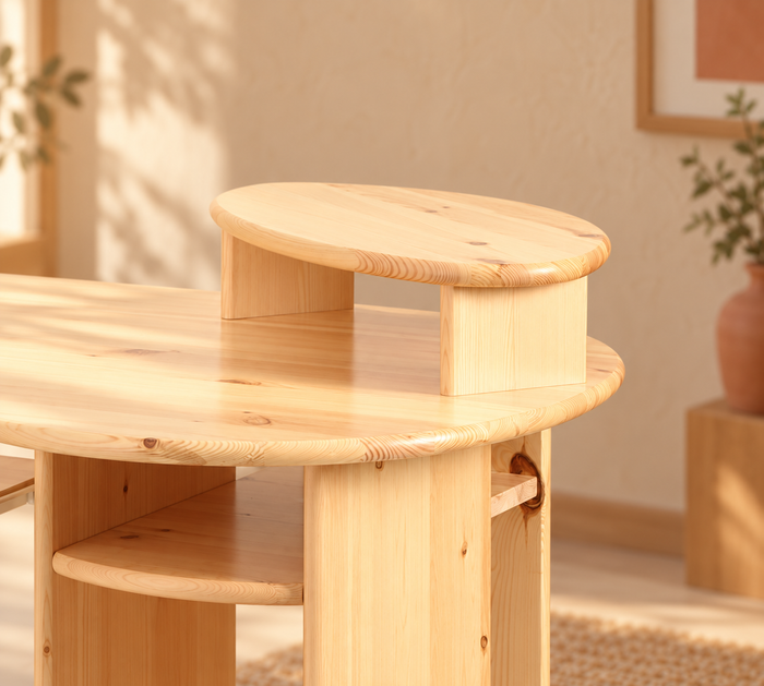 Monitorständer aus Kiefernholz - Ergonomisch, natürlich & voll im Trend