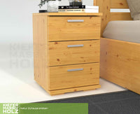 Nobis Kiefer Nachttisch 3-Schubladen | Massivholz Nachtschrank aus 100% Bio Kiefer
