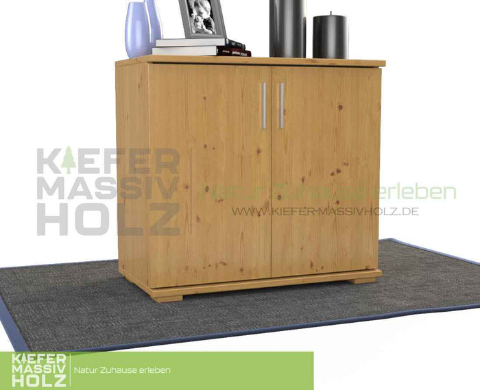 Nobis Kommode Massivholz | Sideboard 2-türig aus 100% Bio Kiefer | 74cm hoch