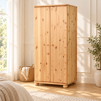 Claudia Kleiderschrank Bio Kiefer | Garderobenschrank 45 cm / 62 cm Tiefe aus 100% massivem Holz