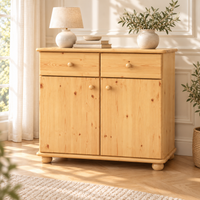 Claudia Kommode Bio Kiefer Massivholz | Sideboard Anrichte | 2-Türig mit 2-Schubladen