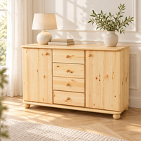 Claudia Kommode Bio Massivholz | Sideboard Anrichte mit 4 Schubladen und 2 Türen