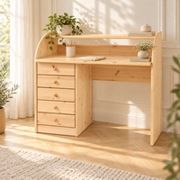 Claudia Schreibtisch 5 Schubladen Massivholz - Bürotisch aus 100% Bio-Kiefer