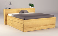 CREATO-VERSO Massivholzbett mit Bettkasten & 4 Schubladen – Birke, Made in Germany