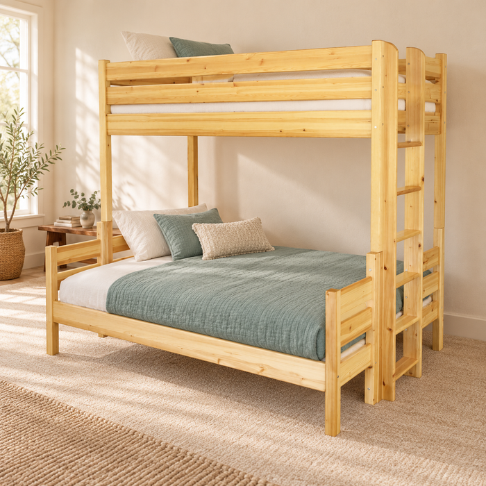 Leo Geschwisterbett Hochbett 90x200/140x200cm | 2 Etagenbett für Kinder