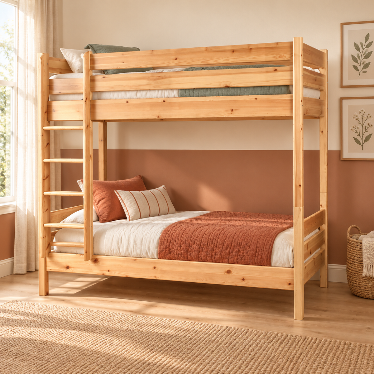 Leo Geschwisterbett 2x90x200 cm | Hochbett für Kinder | 2 Etagenbett Zwillingsbett