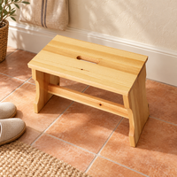 Leo Hocker Kiefer Massivholz | Klassischer Hocker Schemel aus 100% Bio Holz