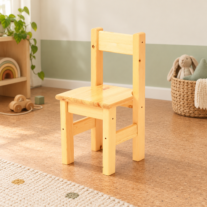 Leo Kinder-Stuhl Kiefer Massivholz – 100% Bioqualität für Kinder