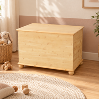 Leo Spielkiste aus Holz | Bio Kiefer Massivholz Schatztruhe und Spielkiste
