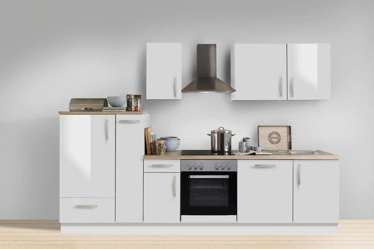 Unit-Z White Premium Lack Weiß 300 cm Modell 004 – zerlegte Küchenzeile, Ansicht 1