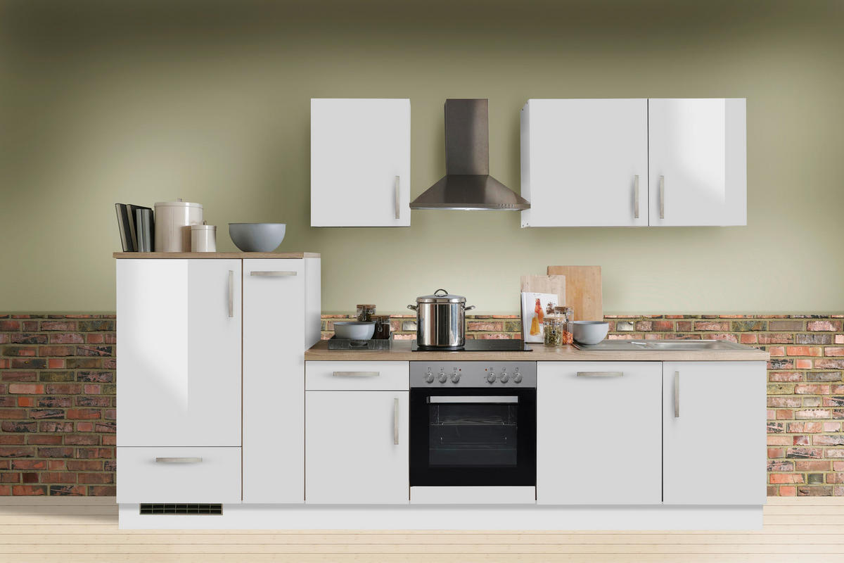 Unit-Z White Premium Lack Weiß 310 cm Modell 010 – zerlegte Küchenzeile, Ansicht 1