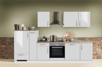 Unit-Z White Premium Lack Weiß 310 cm Modell 010 – zerlegte Küchenzeile, Ansicht 1