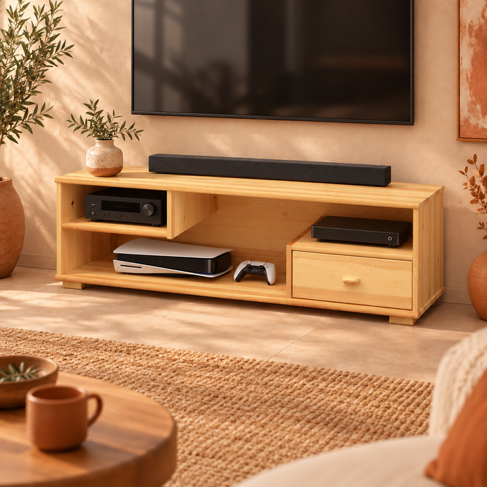 Vanessa TV-Schrank Bio Kiefer Massivholz mit 1-Schublade